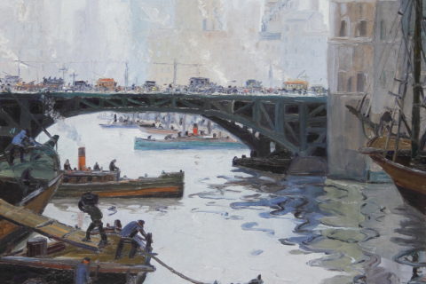 Puente de Barracas. Óleo sobre tela. Imagen cedida por el Museo de Bellas Artes "Benito Quinquela Martín”